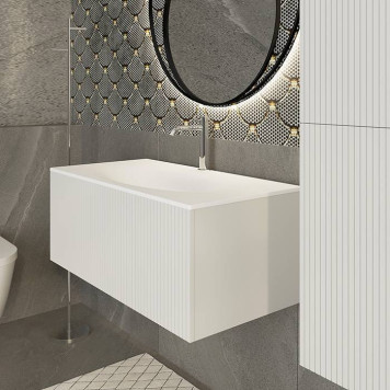 TW Shape комплект подвесной мебели 102х52см, с раковиной, с 1 выдвиж. ящиком с механизмом push-to-open, цвет: белый матовый RAL9003-5