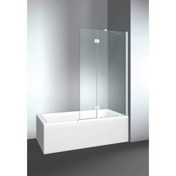 VismaraVetro Шторка на ванну PV 54х150Hсм, размер 90-92(50+40)см, DX (правая), стекло Transparent 04, Bright Silver 21, петли С67 внутр. открытие, TPA. VPV042105401500DT