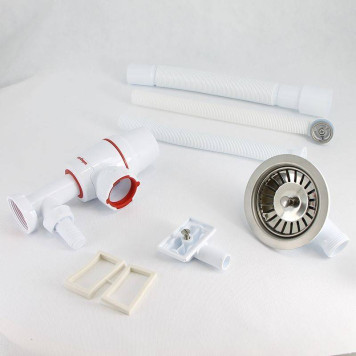 Сифон Wirquin NEO нерж. чашка D114 мм 11/2 х 40/50 с отв. для быт.техники круг. и квад. перелив L800 мм-3