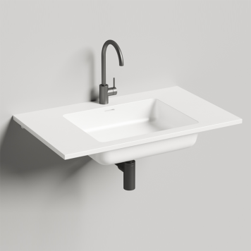 Salini Onda Раковина 80x50х16.3cм., с 1 отв., c переливом, мат-л: S-Stone, цвет: белый матовый. 1402201M*1
