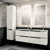 Oasis Profilo Композиция №19 Комплект мебели 140х38х h205см., подвесной, цвет: белый матовый/Хром.
