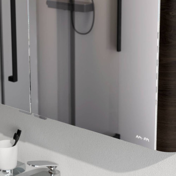 M30MCX1001TF Зеркальный шкаф с подсветкой 100 см, табачный дуб-3