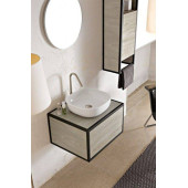 Раковина, Scarabeo, Glam, шгв 400-400-125, отверстия для смесителя-отсутствуют, цвет-белый