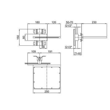 Fantini Внутренняя часть для верхнего душа, 1/2-1