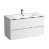 Laufen Palace Комплект мебели 100х45х54.5см, с раковиной Slim, 2 ящика, органайзер для ящика, ручка анодированный алюминий, цвет: белый матовый. 8.6070.7.260.104.1