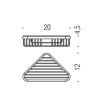 Colombo Basic Угловая металлическая полочка 20.5x12x4.5см, цвет: чёрный матовый