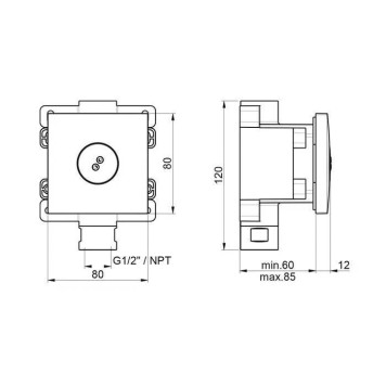 Almar Spin Square Форсунка встраиваемая, вращающаяся, цвет: High Brass Brushed PVD. E044177.HB-1