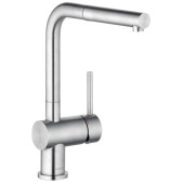 Kludi 45 851 F877 Steel Смеситель для кухни 270 мм, выдвижной Г излив, 8,1 л/мин 45851F877