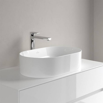 VilleroyBoch Collaro Раковина накладная, 56x36х14.5см., без отв., цвет: альпийский белый. 4A195601-4