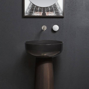 Antonio Lupi MayDay Смеситель для раковины, встраиваемый, с изливом и внутренней частью (комплект), цвет: белый/нержавейка сатинированная. AY921SA, MAYDAY Bianco, AY921IN-1