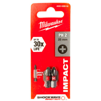 Бита Milwaukee SHOCKWAVE PH2х25 (2шт.)(852)