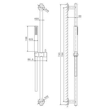 Newform X-STEEL 316 Душевая стойка, ручной душ, шланг 150 см, цвет: INOX. 69656X.50.050-1