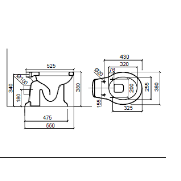 Sbordoni Palladio Унитаз 43х36см, с высоким бачком, слив в стену, фурнитура: мат. бронза, цвет: белый-1