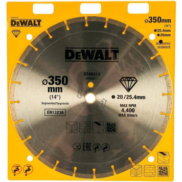 Круг алмазный DeWalt Ф350х25.4мм