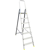 Стремянка комбинированная усиленная Алюмет алюминиевая со стальной задней ногой 7ст АМS7807