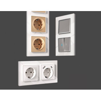 Рамка на 4 поста Ambrella Volt Platos Стекло органическое AF330104-1