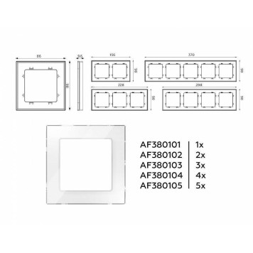 Рамка на 4 поста Ambrella Volt Platos Стекло органическое AF330104-3