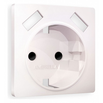 Накладка для розетки с заземлением и со шторками и 2хUSB type A Ambrella Volt Quant AP2090