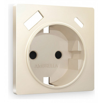 Накладка для розетки с заземлением и со шторками и 2хUSB type A и C Ambrella Volt Quant AP3300