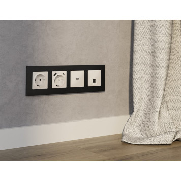 Розетка Ethernet RJ-45 и со шторками, без рамки Ambrella Volt ALFA MA332005-2