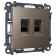 Розетка двойная Ethernet RJ-45 и со шторками, без рамки Ambrella Volt ALFA MA642110