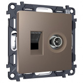 ТВ-розетка и розетка Ethernet RJ-45 без рамки Ambrella Volt ALFA MA642510