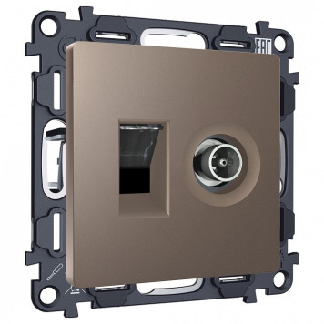 ТВ-розетка и розетка Ethernet RJ-45 без рамки Ambrella Volt ALFA MA642510