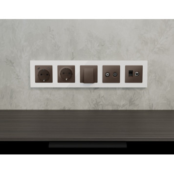 ТВ-розетка и розетка Ethernet RJ-45 без рамки Ambrella Volt ALFA MA642510-1