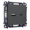 Розетка 2хUSB type A и C без рамки Ambrella Volt Quant MA911010