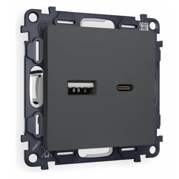 Розетка 2хUSB type A и C без рамки Ambrella Volt Quant MA911010