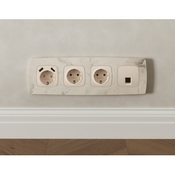 Розетка Ethernet RJ-45 и со шторками, без рамки Ambrella Volt OMEGA MO332005-1