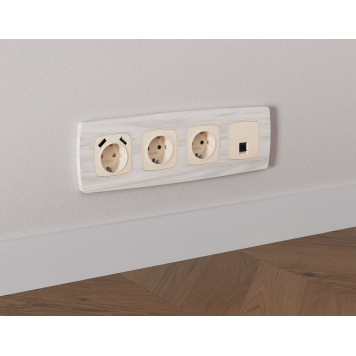 Розетка Ethernet RJ-45 и со шторками, без рамки Ambrella Volt OMEGA MO332005-2