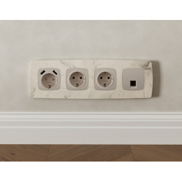 Розетка Ethernet RJ-45 и со шторками, без рамки Ambrella Volt OMEGA MO372005-2