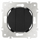 Выключатель трехклавишный без рамки Arte Milano 202 202.30-3.black