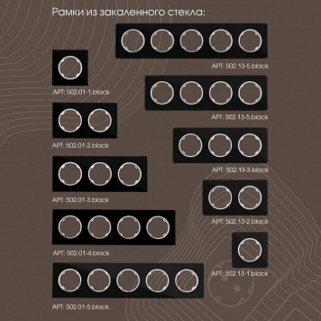 Выключатель трехклавишный без рамки Arte Milano 202 202.30-3.black-3