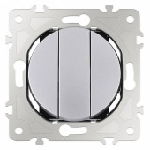 Выключатель трехклавишный без рамки Arte Milano 202 202.30-3.silver