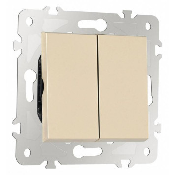 Выключатель двухклавишный без рамки Arte Milano 203 203.30-2.shampan