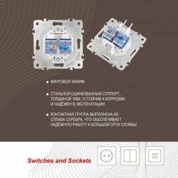 Розетка двойная RJ-11 и Ethernet RJ-45, без рамки Arte Milano am-205 205.44-1.white-3
