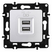 Розетка USB, без рамки Arte Milano am-217 217.46-1.silver