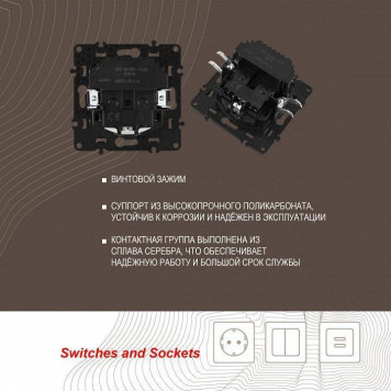 Розетка с заземлением и со шторкой и 2хUSB, без рамки Arte Milano am-217 217.47-1.black-3