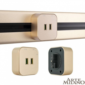 Розетка 2xUSB на треке Arte Milano Am-track-sockets 380022TS/USBx2 Gold-5
