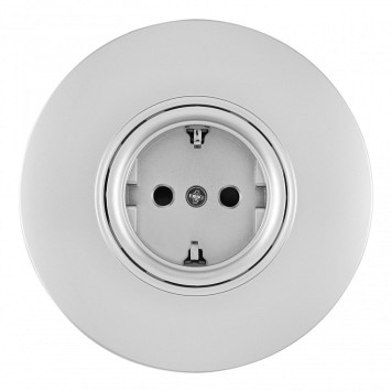 Розетка с заземлением и со шторкой Arte Milano SET08-1 SET08-1-40-1 silver-1