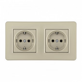 Розетка с заземлением и со шторкой Arte Milano SET16-2 SET16-2-40-1x2 shampan