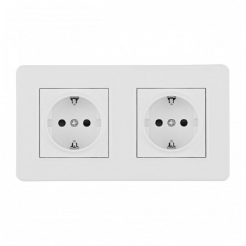 Розетка с заземлением и со шторкой Arte Milano SET16-2 SET16-2-40-1x2 white