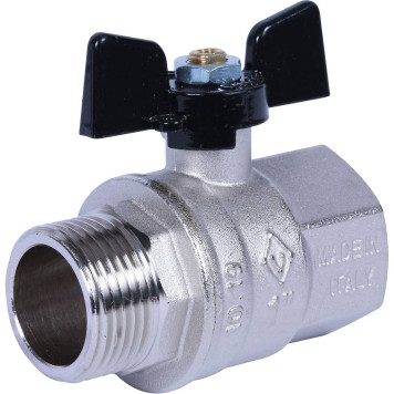 Шаровой кран BUGATTI New Jersey с ручкой-бабочкой и внутренней наружной резьбой 1 дюйм.