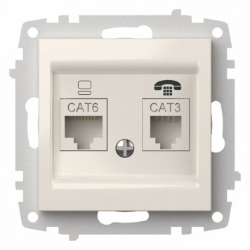 Розетка двойная RJ-12 и Ethernet RJ-45, без рамки Elbi Eleсtriс Zena Vega 609-010200-249-1