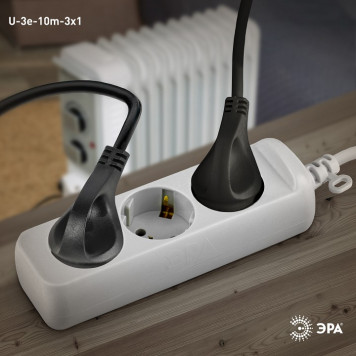 Удлинитель Эра U-3e-10m-3x1-3