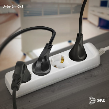 Удлинитель Эра U-4e-5m-3x1-3
