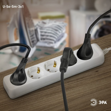 Удлинитель Эра U-5e-5m-3x1-3