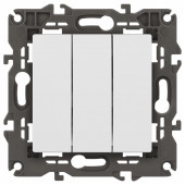 Выключатель трехклавишный без рамки Эра Эра Elegance 14-1107-01